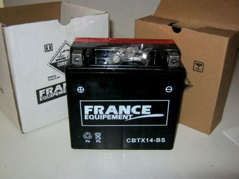 Batterie moto 12 Volts FRANCE EQUIPEMENT CBTX14-BS