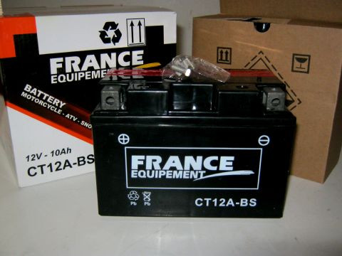 Batterie moto 12 Volts FRANCE EQUIPEMENT CT12A-BS