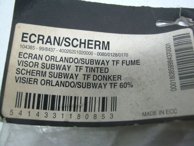 Ecran , visière casque LAZER ORLANDO fumè 60 % rèf 40026201020000