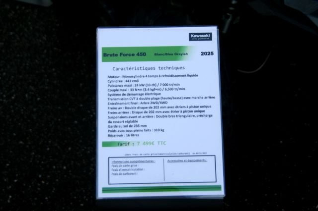 Quad neuf KAWASAKI 450 KVF BRUTE FORCE 