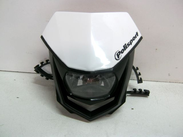 Plaque phare optique moto enduro POLISPORT HALO blanc noir réf 8657400001