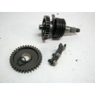 Arbre, pignon, ressort de kick KAWASAKI 125 KMX année 1999 type MX125B réf 590511164, 130661066